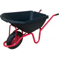 Тачка строительная Вариант одноколесная с черным пластиковым кузовом 120 л.