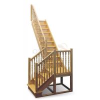 Деревянная межэтажная лестница ЛЕС-04 правозаходная (поворот 90 градусов)