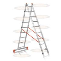 Двухсекционная алюминиевая лестница Эйфель 2х9 Премьер
