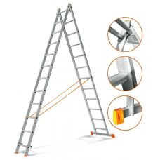 Двухсекционные алюминиевые лестницы Эйфель Гранит 2х12