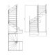  Деревянная межэтажная лестница ЛЕС-01 правозаходная (поворот 180 градусов)