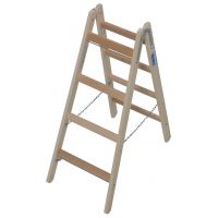 Двусторонняя стремянка Krause 2x4 с перекладинами (деревянная) 170248 Двусторонняя стремянка Krause 2x4 с перекладинами (деревянная) 170248