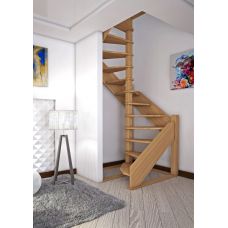 Деревянная межэтажная лестница ЛЕС-1,2 ВУ (поворот 360°) универсальная