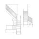  Деревянная межэтажная лестница ЛЕС-04 левозаходная (поворот 90 градусов)
