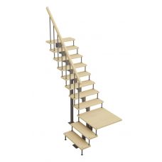 Модульная лестница Статус (с поворотом 90 градусов с площадкой) высота шага 225 мм
