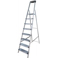 Стремянка Новая Высота 8 ступеней NV1118 алюминиевая с органайзером и широкими ступенями