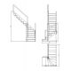  Деревянная межэтажная лестница ЛЕС-02 левозаходная (поворот 90 градусов)
