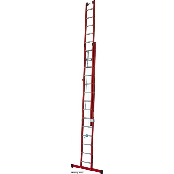 Выдвижная диэлектрическая лестница (стекловолокно/алюминий) Krause 2х12 ступеней 815712