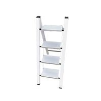 Стремянка алюминиевая Milano 4 широкие ступени, рабочая высота 291 см., цвет белый