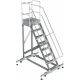 Односторонняя лестница-платформа с поддомкрачиваемыми ножками Sarayli 8 ступеней